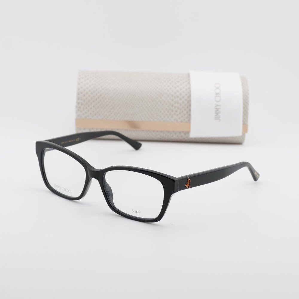 Jimmy Choo JC270 0807 00 Rectangle Eyeglasses - Shiny Black 53mm